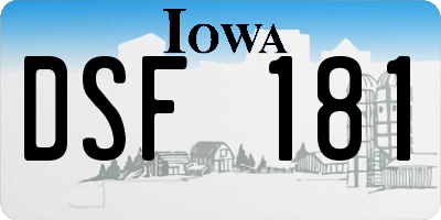 IA license plate DSF181