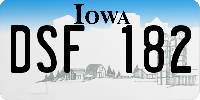 IA license plate DSF182