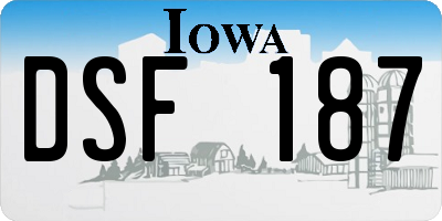 IA license plate DSF187