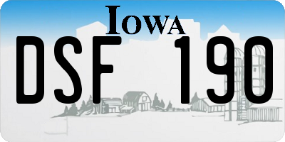 IA license plate DSF190