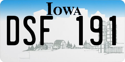 IA license plate DSF191