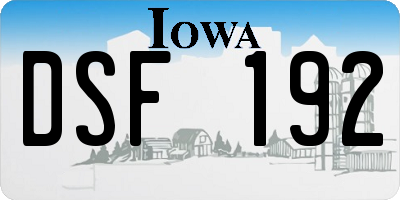 IA license plate DSF192