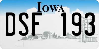 IA license plate DSF193