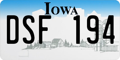 IA license plate DSF194