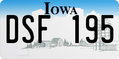 IA license plate DSF195