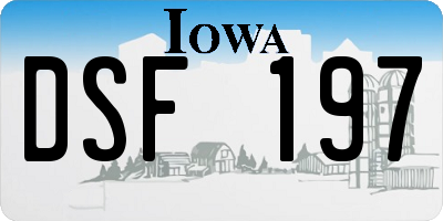 IA license plate DSF197