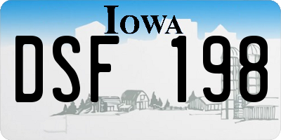 IA license plate DSF198