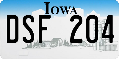 IA license plate DSF204