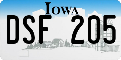 IA license plate DSF205