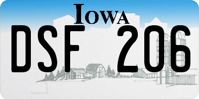 IA license plate DSF206