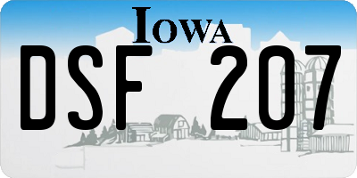 IA license plate DSF207