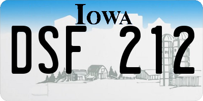 IA license plate DSF212