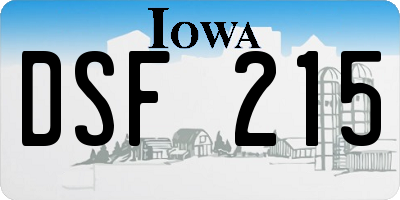 IA license plate DSF215