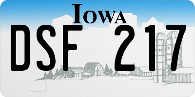 IA license plate DSF217