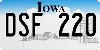 IA license plate DSF220