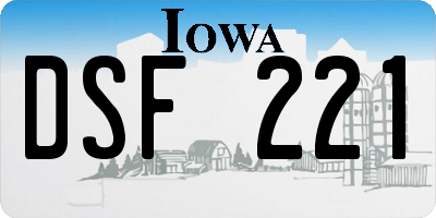 IA license plate DSF221