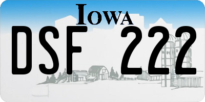 IA license plate DSF222