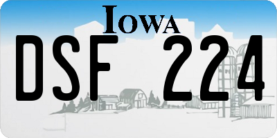 IA license plate DSF224