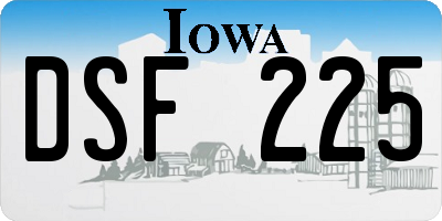 IA license plate DSF225