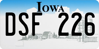 IA license plate DSF226