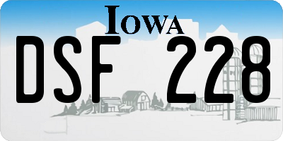 IA license plate DSF228