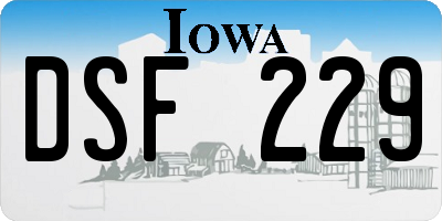 IA license plate DSF229
