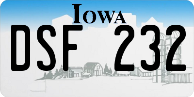 IA license plate DSF232
