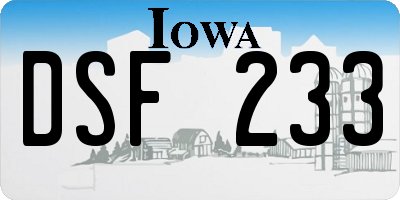 IA license plate DSF233