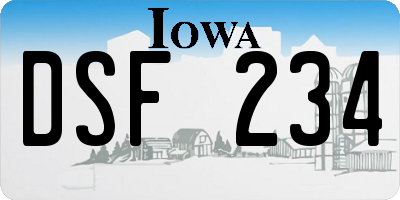 IA license plate DSF234