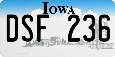 IA license plate DSF236