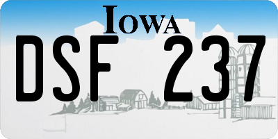 IA license plate DSF237