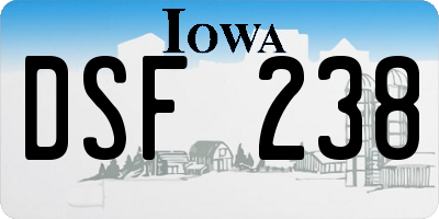 IA license plate DSF238