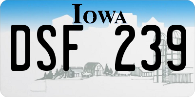 IA license plate DSF239
