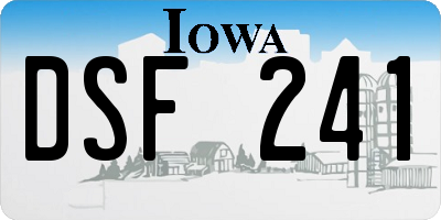 IA license plate DSF241