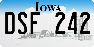 IA license plate DSF242