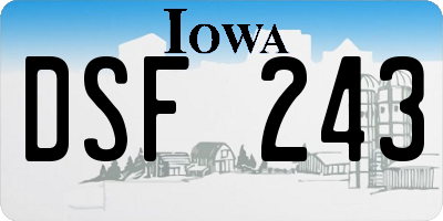 IA license plate DSF243