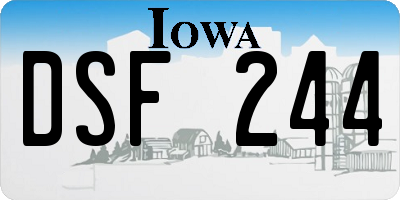 IA license plate DSF244