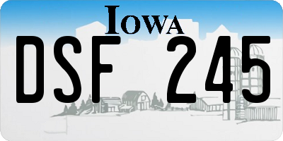 IA license plate DSF245