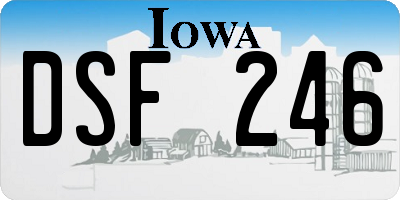 IA license plate DSF246