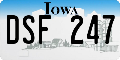 IA license plate DSF247