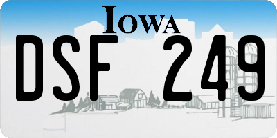 IA license plate DSF249