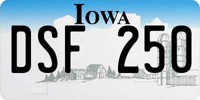 IA license plate DSF250