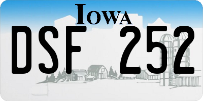 IA license plate DSF252