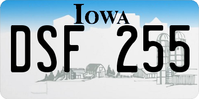 IA license plate DSF255