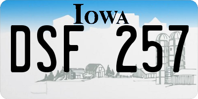 IA license plate DSF257