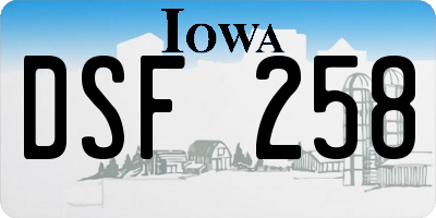 IA license plate DSF258