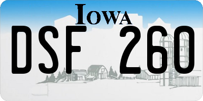 IA license plate DSF260