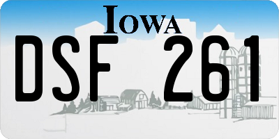 IA license plate DSF261