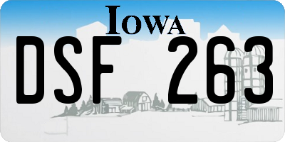 IA license plate DSF263