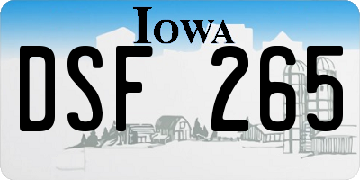 IA license plate DSF265
